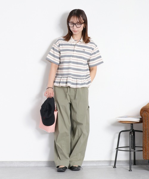 cepo（セポ）の「マルチボーダーポロフリルシャツ（Tシャツ/カットソー・レディース・ホワイト系その他/グレー系その他・M）」の22枚目の写真