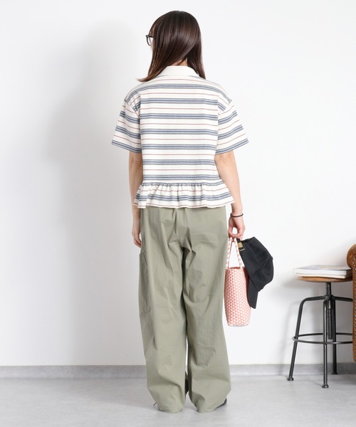 cepo（セポ）の「マルチボーダーポロフリルシャツ（Tシャツ/カットソー・レディース・ホワイト系その他/グレー系その他・M）」の20枚目の写真