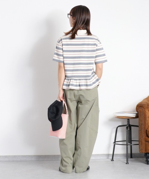 cepo（セポ）の「マルチボーダーポロフリルシャツ（Tシャツ/カットソー・レディース・ホワイト系その他/グレー系その他・M）」の19枚目の写真