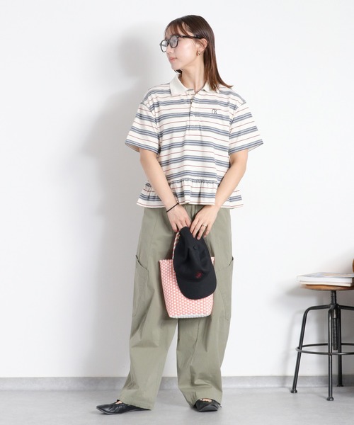 cepo（セポ）の「マルチボーダーポロフリルシャツ（Tシャツ/カットソー・レディース・ホワイト系その他/グレー系その他・M）」の17枚目の写真