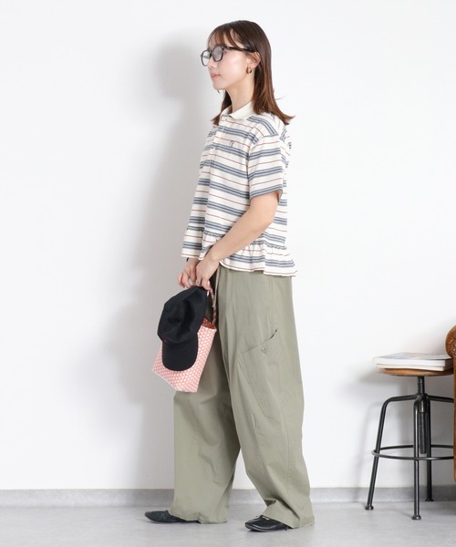 cepo（セポ）の「マルチボーダーポロフリルシャツ（Tシャツ/カットソー・レディース・ホワイト系その他/グレー系その他・M）」の21枚目の写真