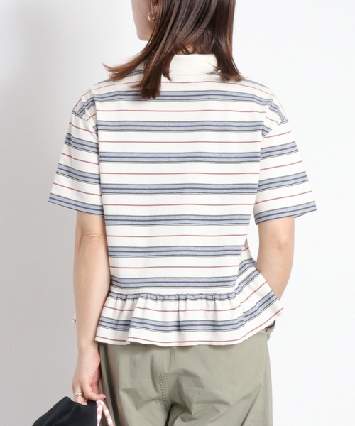 cepo（セポ）の「マルチボーダーポロフリルシャツ（Tシャツ/カットソー・レディース・ホワイト系その他/グレー系その他・M）」の12枚目の写真