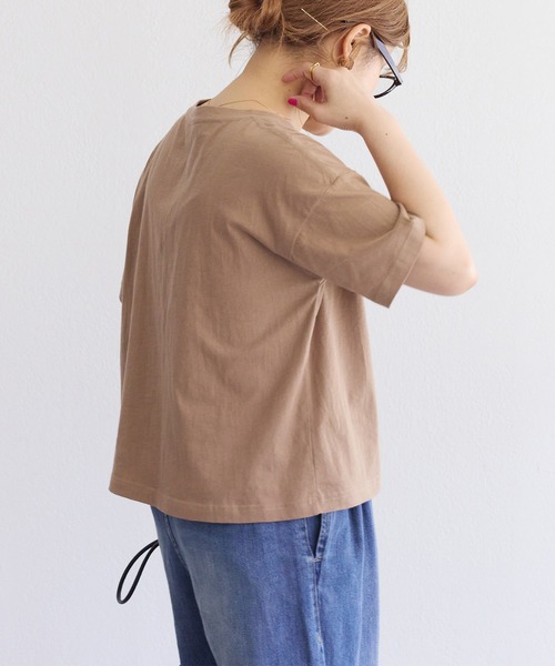 PUAL CE CIN(ピュアルセシン)の「【F&B】オーガニックコットンガーゼTシャツ(Tシャツ/カットソー・レディース・オフホワイト/ベージュ/ネイビー・FREE)」の11枚目の写真
