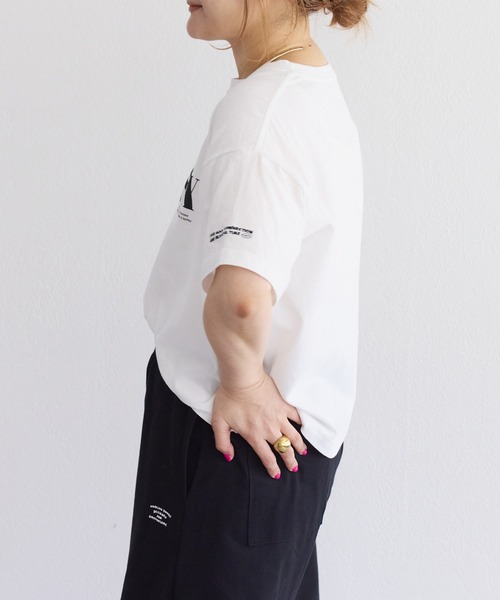 PUAL CE CIN(ピュアルセシン)の「【F&B】オーガニックコットンガーゼTシャツ(Tシャツ/カットソー・レディース・オフホワイト/ベージュ/ネイビー・FREE)」の5枚目の写真