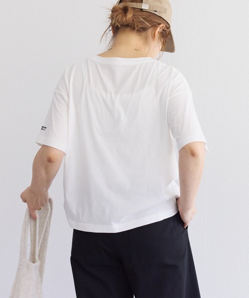 PUAL CE CIN(ピュアルセシン)の「【F&B】オーガニックコットンガーゼTシャツ(Tシャツ/カットソー・レディース・オフホワイト/ベージュ/ネイビー・FREE)」の6枚目の写真
