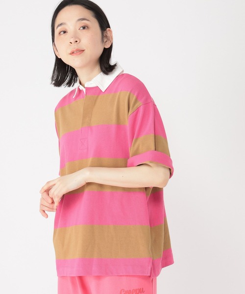 studio CLIP(スタディオクリップ)の「【Limited Line】半袖ラガーシャツ(Tシャツ/カットソー・レディース・レッド/ピンク/ベージュ・FREE)」の8枚目の写真