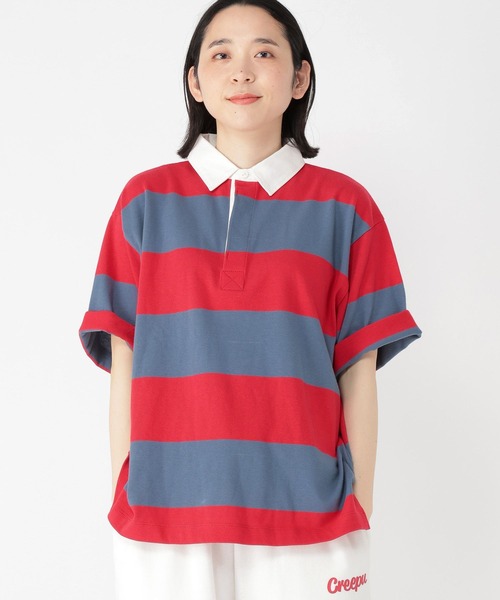 studio CLIP(スタディオクリップ)の「【Limited Line】半袖ラガーシャツ(Tシャツ/カットソー・レディース・レッド/ピンク/ベージュ・FREE)」の20枚目の写真