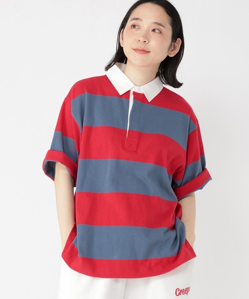 studio CLIP(スタディオクリップ)の「【Limited Line】半袖ラガーシャツ(Tシャツ/カットソー・レディース・レッド/ピンク/ベージュ・FREE)」の21枚目の写真