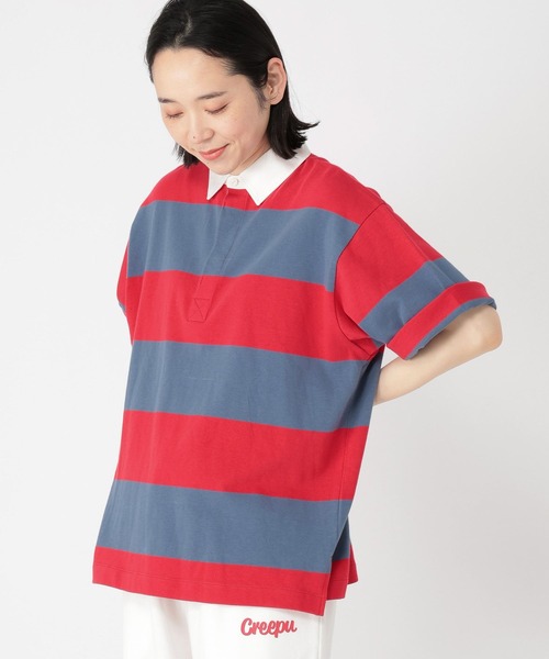 studio CLIP(スタディオクリップ)の「【Limited Line】半袖ラガーシャツ(Tシャツ/カットソー・レディース・レッド/ピンク/ベージュ・FREE)」の22枚目の写真
