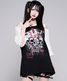 『REFLEM/レフレム』スカルプリントZIP使いラグランTシャツ