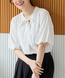【ハニさら・接触冷感】バルーン袖ブラウス