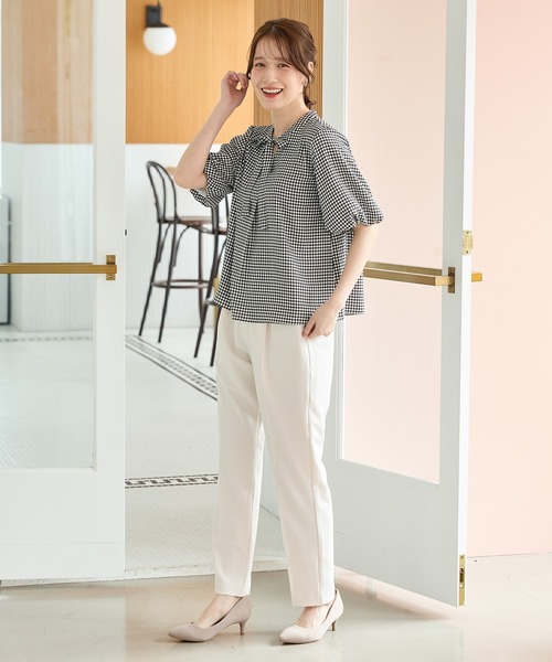 Honeys（ハニーズ）の「【ハニさら・接触冷感】バルーン袖ブラウス（シャツ/ブラウス・レディース・アイボリー/ホワイト系1/ホワイト系2/ネイビー系1/ピンク・L/LL/M/S）」の15枚目の写真