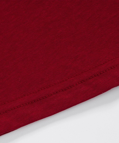 HOOK(フック)の「ギンガムパッチワーク文字アップリケ × もこもこひつじ刺繍 ビッグTシャツ (SS)(Tシャツ/カットソー・メンズ・ワインレッド/ブラック・FREE)」の13枚目の写真