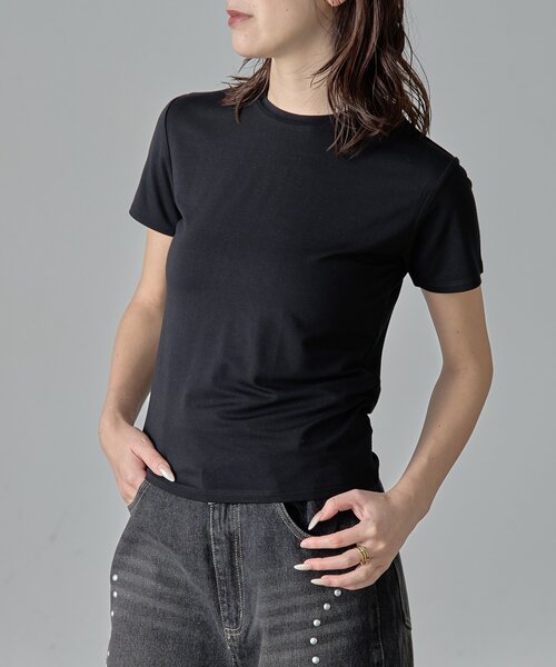 goocy(グーシー)の「【抗菌防臭・冷感】半袖T(Tシャツ/カットソー・レディース・ブルー/ブラック/ホワイト/ブラウン・FREE)」の2枚目の写真