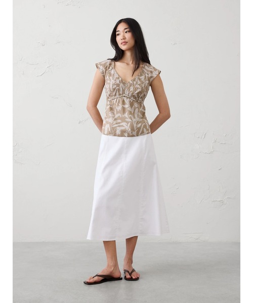 BANANA REPUBLIC FACTORY STORE（バナナリパブリック ファクトリーストア）の「BANANA REPUBLIC FACTORY STORE　　ピンタック エンパイア トップス（シャツ/ブラウス・レディース・ベージュ/ネイビー・XS/S/M/L）」の5枚目の写真