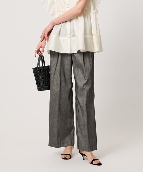 UNITED ARROWS（ユナイテッドアローズ）の「NALYA リラックス ワイドパンツ ‐ウォッシャブル‐（スラックス・レディース・ブラック/ダークグレー/ダークブラウン・36/38）」の3枚目の写真