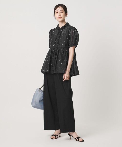 UNITED ARROWS（ユナイテッドアローズ）の「NALYA リラックス ワイドパンツ ‐ウォッシャブル‐（スラックス・レディース・ブラック/ダークグレー/ダークブラウン・36/38）」の7枚目の写真
