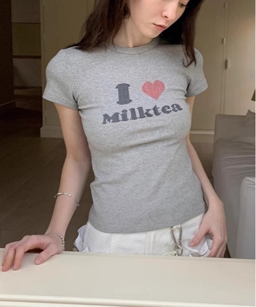 WEGO(ウィゴー)の「アイラブタイトロゴTシャツ/カットソー(Tシャツ/カットソー・レディース・ホワイト・MEDIUM/LARGE)」の5枚目の写真