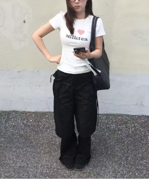 WEGO(ウィゴー)の「アイラブタイトロゴTシャツ/カットソー(Tシャツ/カットソー・レディース・ホワイト・MEDIUM/LARGE)」の10枚目の写真