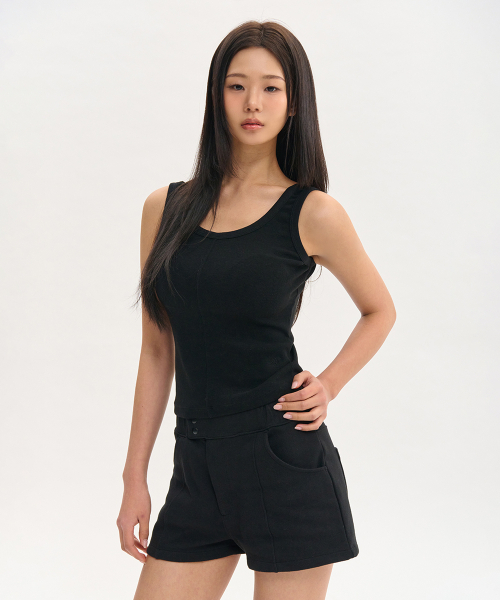 NINEZ(ナインゼット)の「レザーパッチショーツ (2カラー)(その他パンツ・レディース・チャコール/ブラック・SMALL/MEDIUM)」の13枚目の写真