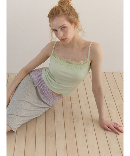 ASURA(アスラ)の「PALE LACE SLEEVELESS (MINT)(Tシャツ/カットソー・レディース・その他・OS)」の1枚目の写真