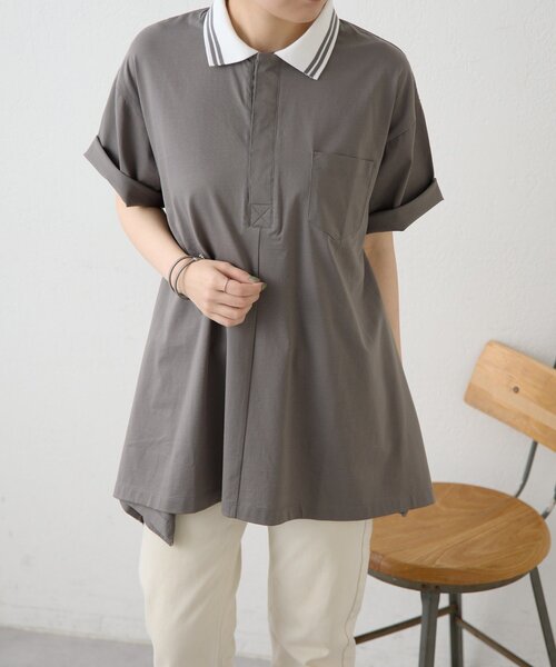 Hankachi Hem Polo Shirt [SUM1 STYLE] — поло с отделкой Hankachi