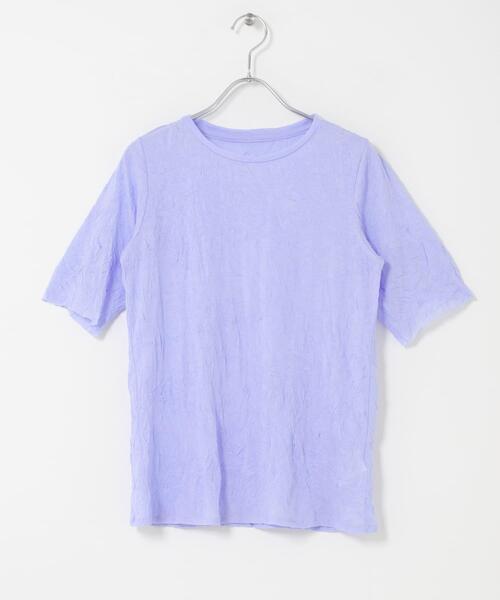 THE GOODLAND MARKET(ザグッドランドマーケット)の「MIDIUMISOLID SEE-THROUGH CREWNECK HF SLV(Tシャツ/カットソー・レディース・オフホワイト/ブラック/ラベンダー・FREE)」の11枚目の写真