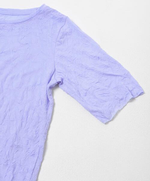 THE GOODLAND MARKET(ザグッドランドマーケット)の「MIDIUMISOLID SEE-THROUGH CREWNECK HF SLV(Tシャツ/カットソー・レディース・オフホワイト/ブラック/ラベンダー・FREE)」の13枚目の写真
