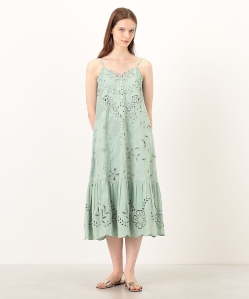 sea new york（シーニューヨーク）の「SEA NEW YORK IYLA SOUTACHE SLIP DRESS カットワークレース キャミソールドレス（ワンピース・レディース・ライトブルー・S）」の2枚目の写真