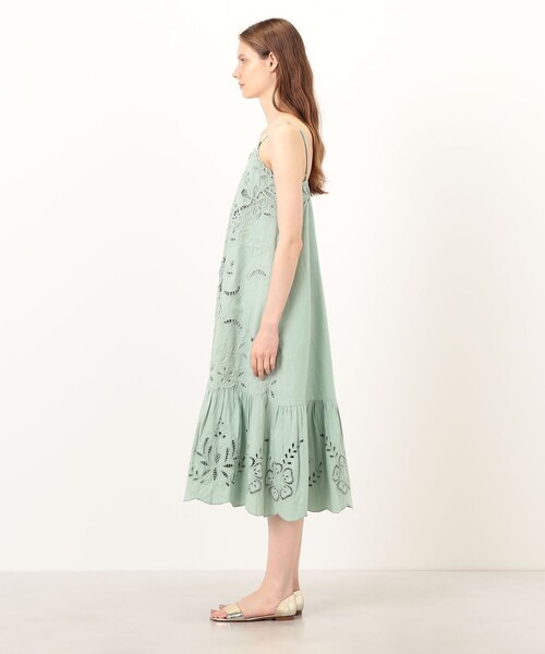 sea new york（シーニューヨーク）の「SEA NEW YORK IYLA SOUTACHE SLIP DRESS カットワークレース キャミソールドレス（ワンピース・レディース・ライトブルー・S）」の3枚目の写真