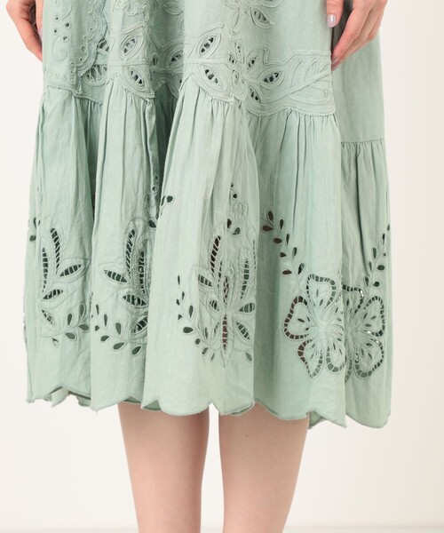 sea new york（シーニューヨーク）の「SEA NEW YORK IYLA SOUTACHE SLIP DRESS カットワークレース キャミソールドレス（ワンピース・レディース・ライトブルー・S）」の10枚目の写真