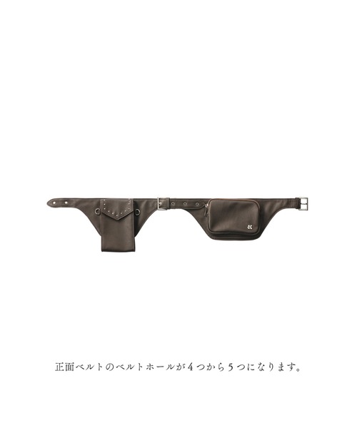 Knuth Marf(クヌースマーフ)の「utility belt bag(ボディバッグ/ウエストポーチ・レディース・ブルー/ブラウン・ONE SIZE)」の4枚目の写真
