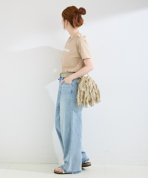 B.C STOCK(ベーセーストック)の「《追加》手洗い可 / フロッキープリントロゴTEE(Tシャツ/カットソー・レディース・ベージュ/ホワイト/ブラック系その他・FREE)」の17枚目の写真