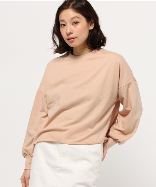 GLOBAL WORK(グローバルワーク)の「ウラケソデボリュームプルオーバー長袖/710769(Tシャツ/カットソー・レディース・ライトピンク/グレー/オフホワイト/ネイビー・SMALL/LARGE/MEDIUM)」の1枚目の写真