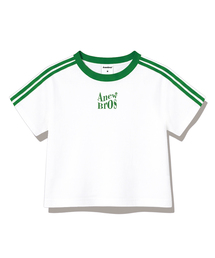 ブロネームマーク セミクロップ トラック 半袖Tシャツ 6カラー [ANSE_6002]