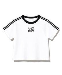 ブロネームマーク セミクロップ トラック 半袖Tシャツ 6カラー [ANSE_6002]
