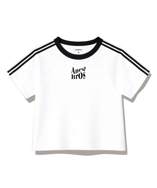 ANEWBROS（アニュブロス）の「ブロネームマーク セミクロップ トラック 半袖Tシャツ 6カラー [ANSE_6002]（Tシャツ/カットソー・レディース・スカイブルー/ネイビー/ピンク/ホワイト×ブラック/ベージュ/ホワイト×グリーン・1）」の16枚目の写真