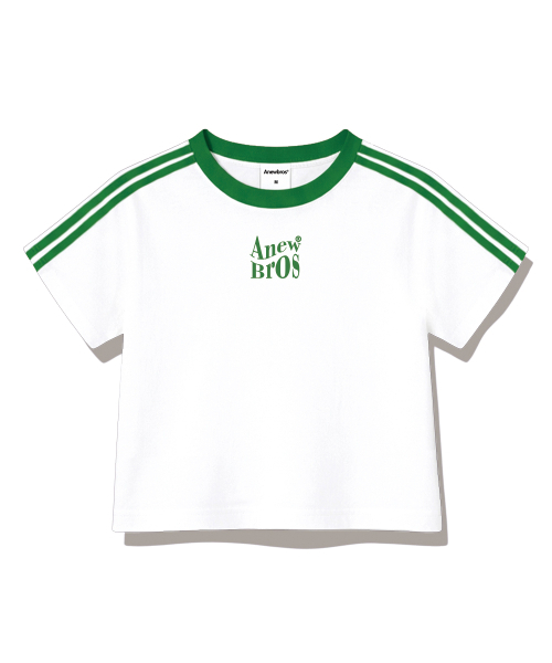 ANEWBROS（アニュブロス）の「ブロネームマーク セミクロップ トラック 半袖Tシャツ 6カラー [ANSE_6002]（Tシャツ/カットソー・レディース・スカイブルー/ネイビー/ピンク/ホワイト×ブラック/ベージュ/ホワイト×グリーン・1）」の17枚目の写真