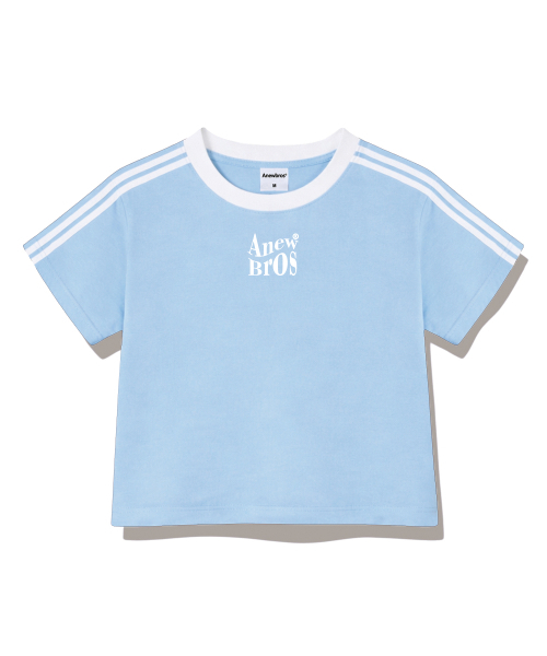 ANEWBROS（アニュブロス）の「ブロネームマーク セミクロップ トラック 半袖Tシャツ 6カラー [ANSE_6002]（Tシャツ/カットソー・レディース・スカイブルー/ネイビー/ピンク/ホワイト×ブラック/ベージュ/ホワイト×グリーン・1）」の18枚目の写真
