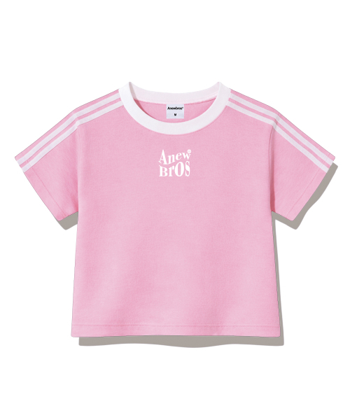 ANEWBROS（アニュブロス）の「ブロネームマーク セミクロップ トラック 半袖Tシャツ 6カラー [ANSE_6002]（Tシャツ/カットソー・レディース・スカイブルー/ネイビー/ピンク/ホワイト×ブラック/ベージュ/ホワイト×グリーン・1）」の15枚目の写真