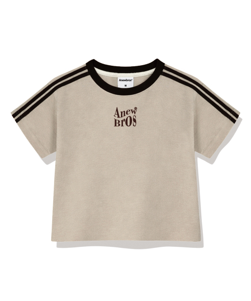 ANEWBROS（アニュブロス）の「ブロネームマーク セミクロップ トラック 半袖Tシャツ 6カラー [ANSE_6002]（Tシャツ/カットソー・レディース・スカイブルー/ネイビー/ピンク/ホワイト×ブラック/ベージュ/ホワイト×グリーン・1）」の14枚目の写真