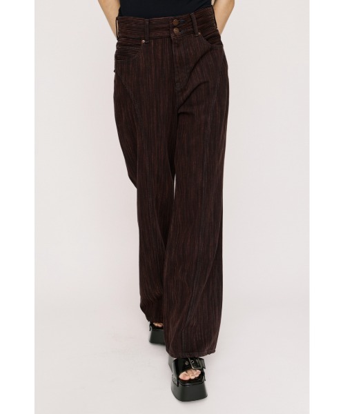SLY(スライ)の「L/W STRIPE CLOLOR STRAIGHT PT ローウエストストライプカラーストレートパンツ 夏服(デニムパンツ・レディース・パープル系その他・2/1/0)」の4枚目の写真