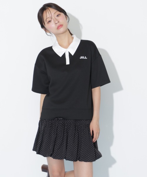 JILL by JILL STUART(ジルバイジルスチュアート)の「半袖ダイバーバルーンセットアップ(ワンピース・レディース・ベージュ/ブラック・FREE)」の8枚目の写真