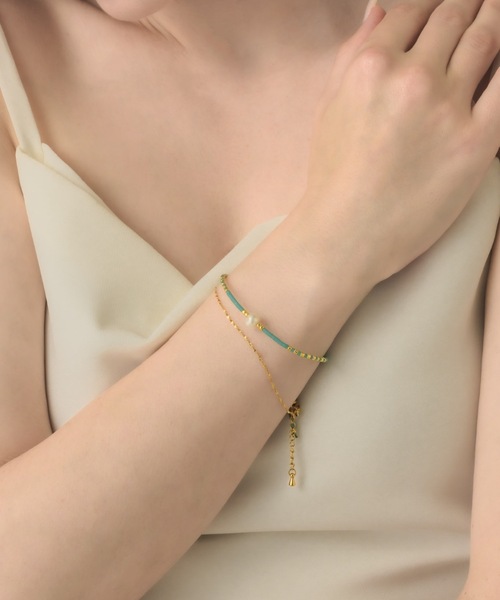 muku(ムク)の「CORD BRACELET/TANSUI PEARL(ブレスレット・メンズ・ブラック/ライトブルー/グリーン・FREE)」の21枚目の写真