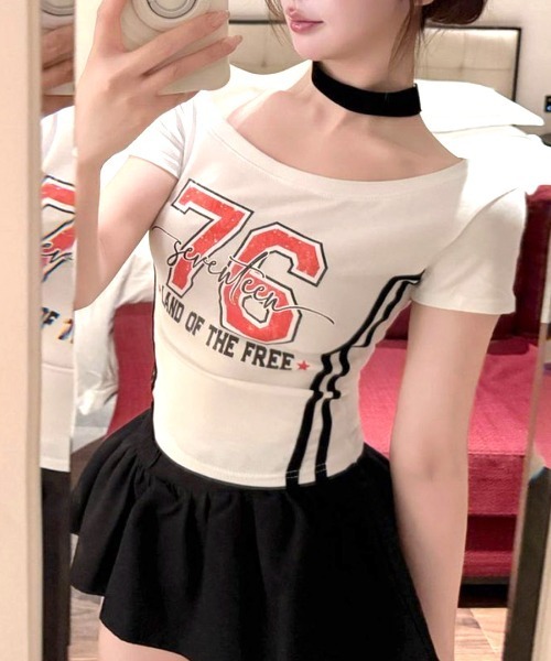 REMUR(レミュール)の「ピグメント加工サイドラインプリントTシャツ(Tシャツ/カットソー・レディース・イエロー/ブラック/ネイビー/ホワイト・FREE)」の22枚目の写真