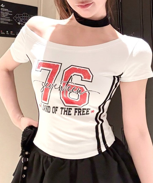 REMUR(レミュール)の「ピグメント加工サイドラインプリントTシャツ(Tシャツ/カットソー・レディース・イエロー/ブラック/ネイビー/ホワイト・FREE)」の6枚目の写真