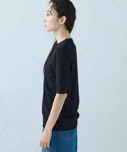 COMME CA ISM(コムサイズム)の「シアー テレコTシャツ(Tシャツ/カットソー・レディース・ブラック/ホワイト・LARGE/MEDIUM)」の15枚目の写真