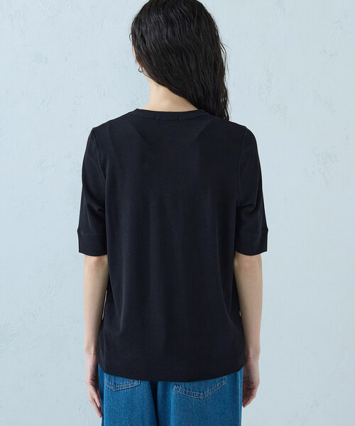 COMME CA ISM(コムサイズム)の「シアー テレコTシャツ(Tシャツ/カットソー・レディース・ブラック/ホワイト・LARGE/MEDIUM)」の16枚目の写真