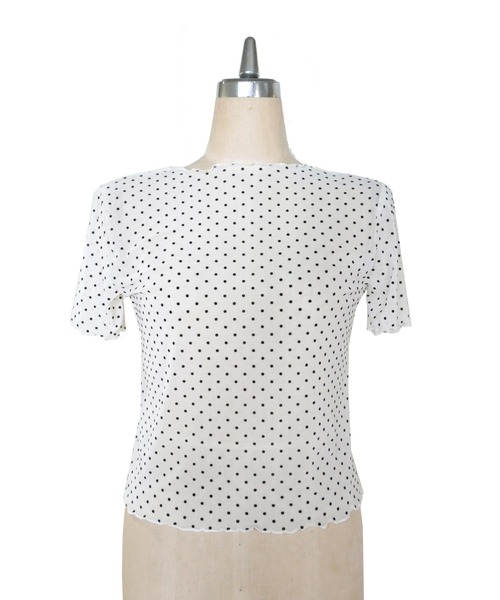 My shawty(マイシャウティー)の「dot tule top(Tシャツ/カットソー・レディース・オフホワイト/ブラック・FREE)」の3枚目の写真