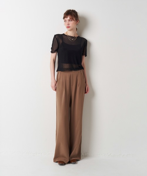 My shawty(マイシャウティー)の「dot tule top(Tシャツ/カットソー・レディース・オフホワイト/ブラック・FREE)」の6枚目の写真